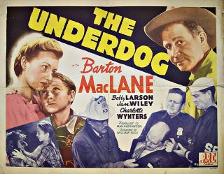 THE UNDERDOG (1943) BARTON MACLANE CRIME NOIR * ORIGINAL 22X28 HALF 