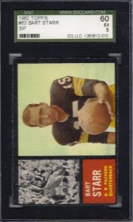 1962 Topps Football Bart Starr Card SGC 60 EX HOF Green Bay Packers 