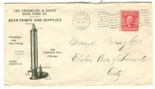 1906 Thuemling & Bartz Beer Pump Envelope Addressed To Brand Brewing 