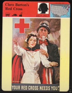 Clara Bartons Red Cross Nurse Poster Ad Picture Card