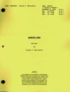   Leap Series 2 Hour Pilot Movie Script Genesis Scott Bakula