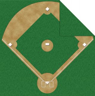 Baseball Diamond Real Sports Double Sided Paper 12X12 RS 0 17
