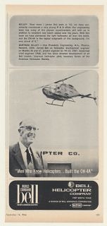 1964 Bell Oh 4A Helicopter Bartram Kelley Print Ad
