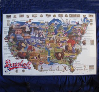 MLB BASEBALL TEAMS MAP OF LOGOS STADIUMS BASEBALL FACTS HISTORY 1992 