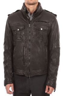 Neil Barrett New Man Leather Jacket Coat Blazer SzM BPE115 Black Made 