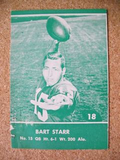   to Lake Dairy Green Bay Packers Card Bart Starr University of Alabama