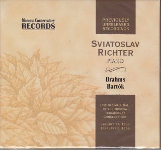 RICHTER Recitals 1958 56 Brahms Bartok VEDERNIKOV DELUXE ED CD BOX RUS 