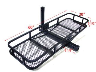 60x20 Folding Cargo Carrier Basket Hitch Tow Receiver