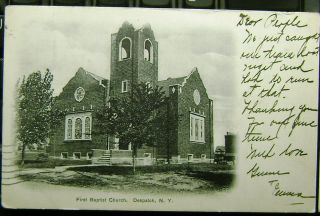 DESPATCH NY FIRST BAPTIST CHURCH 1906 DPO ROCHESTER BRIGHTON