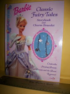 New Barbie Classic Fairy Tales Book Set Children Charm Bracelet 