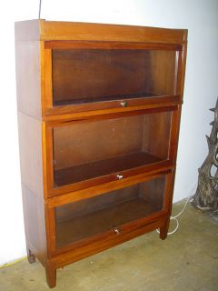   Globe Wernicke Mahogany 3 Stack Sectional Barrister Bookcase