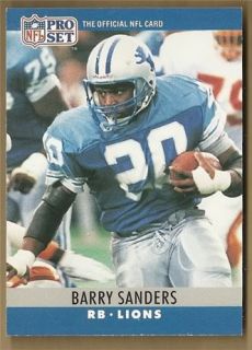 Barry Sanders 1990 NFL Pro Set Card 102 30 Card Lot