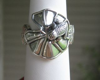 BARRY KIESELSTEIN CORD STERLING TOAD AND LILY PAD RING SIZE 7 