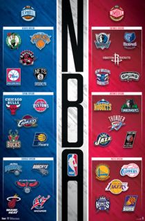   Basketball 2012 13 Logos Poster   ALL 30 TEAMS (incl. Brooklyn Nets