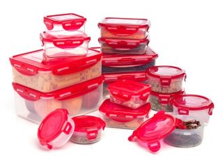 Lock & Lock 32pc BPA Free Containers with Red Airtight Lids