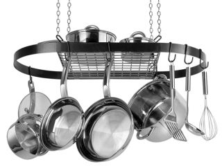 Range Kleen CW6000 Black Oval Pot Rack   holds up to 40 lbs   Ceiling 
