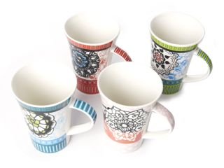 features specs sales stats features set of 4 12 ounce ceramic floral 