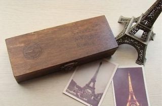 Alphabet or Number vintage wooden box Rubber Stamps card making crafts 