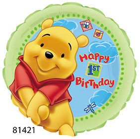 winnie the pooh happy first birthday balloon  1 85 buy it 