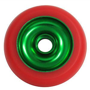 EAGLE SPORT 100MM RED ANODISED GREEN METAL CORE SCOOTER WHEEL extreme 