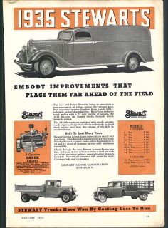 1935 ad stewarts trucks delivery van stake dump 1 8