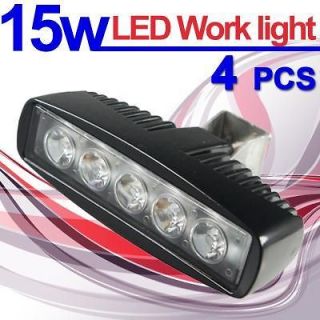 4pcs Black 15W LED Off road Slim Work Light Lamp 12V/24V for car Truck 