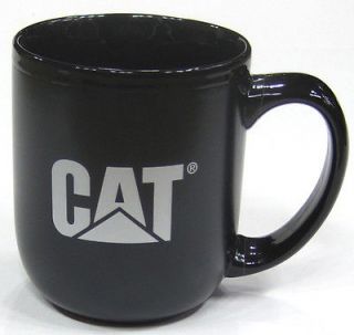 Caterpillar Black Cat Logo Ceramic Mug NEW 17oz Coffee Cup Matte 