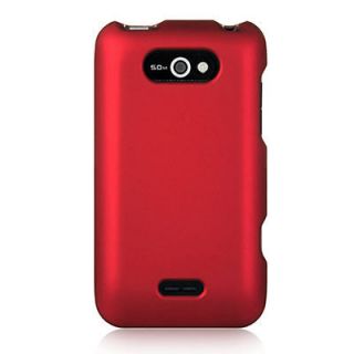 RED RUBBERIZED HARD PHONE COVER CASE FOR METRO PCS LG MOTION 4G MS770