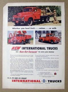1950 International Truck Ad HEAVY DUTY FLAT BEDS, STAKE AND PICK UPS
