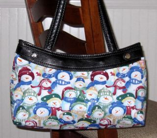 One 31 Thirty Custom Fitted PURSE SKIRT   Colorful Snowmen (COVER 
