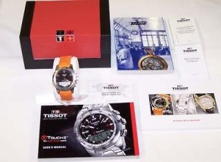 Tissot Swiss Watch T TOUCH II Orange Rubber $850 NEW T0474201705101