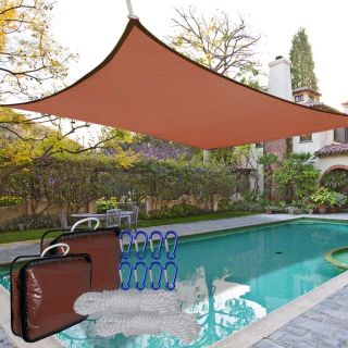 2pc 18x18 Square Sun Shade Sail Canopy Top 6D Lower Outdoor Patio 