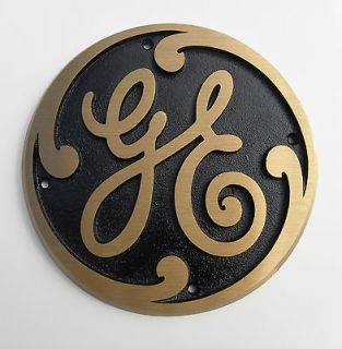 ANTIQUE GENERAL ELECTRIC GE SIGN PLAQUE NAME PLATE RAILROAD TURBIN 