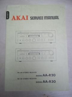 Vtg Akai Service/Repair Manual~AA R20/R30 Stereo Receiver~Original