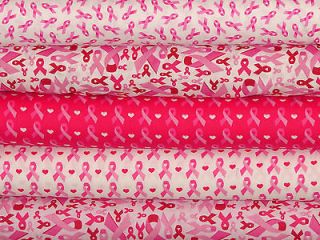 pink ribbon breast cancer awareness fabric fat quarters  11 