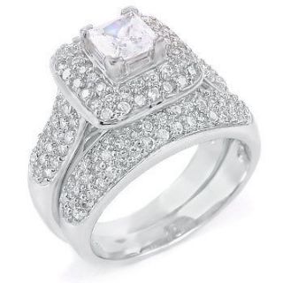 sterling silver wedding set in Engagement/Wedding Ring Sets