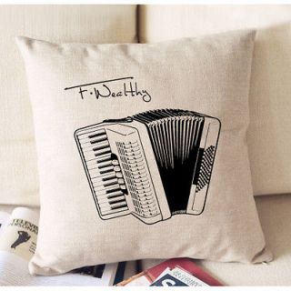 Piano Accordion Musical instrument Pillow Case Decor Cushion Cover 17 