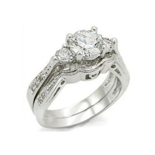   WOMENS 1.67CT ENGAGEMENT/WED​DING SET CZ RINGS SIZE 5 6 7 8 9 10