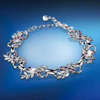 Newbridge Silverware VBR701 Vintage Bracelet Purple Stones