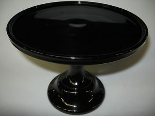 Black amethyst Glass cake serving stand / plate platter pedestal 