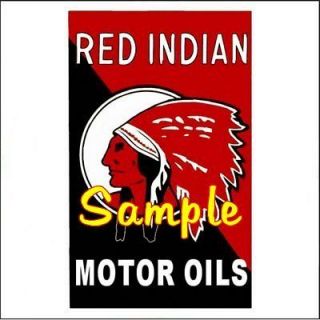 Red Indian Oil 2x2 Gas Vinyl Stickers Oil Gasoline Pump Signs Globes