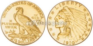 50, Quarter Eagle, 1910, Indian Head