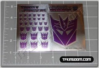 Transformers G1 Decepticon Insignia Symbol Sticker Decal Sheet 4 