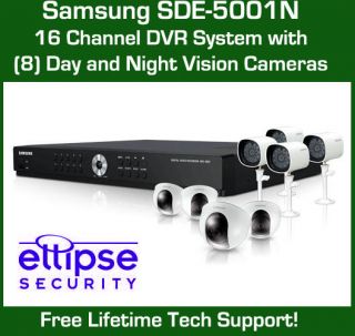 Samsung SDE 5001N 16 Camera DVR Security System 8 Cameras Web View 