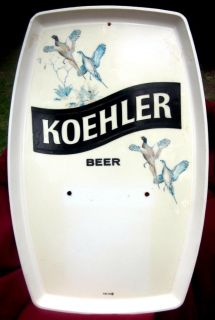 Vintage Koehler Beer Plastic Tray Calendar Pad Holder W/ Pheasants 