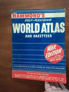 WWII Hammonds World Altas Gazetteer War Edition Battle Areas 1942