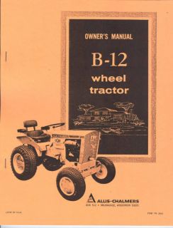 allis chalmers b 12 garden tractor owners manual ac time