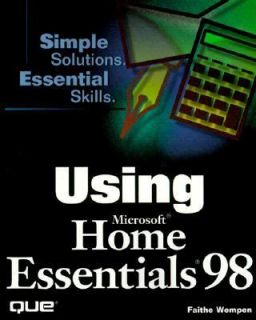 Using Microsoft Home Essentials 98 by Que Publishing Staff 1998 