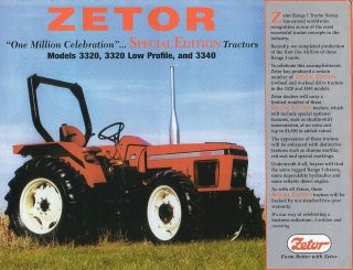 Farm Tractor Brochure   Zetor   3320 3340   One Million Celebration 