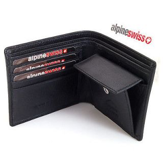 Alpine Swiss Mens Leather Wallet Trifold Bifold Superb Quality Comes 